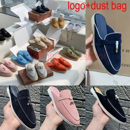 LORO Designer Slippers Luxury Brand Black Flat Walking Moccasin Driving Shoe Women's Casual LP Loafers Shoes Women 2024 Suede Leather Runner Sneaker