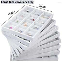 Jewellery Pouches Large 35cm Organiser Velvet Storage Tray Display Ring Bracelet Necklace Box Showcase Drawer Trays