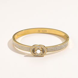 20style Fashion Designer Bracelets Women Bangle Jewellery Crystal Gold Plated Bangles Mens Bracelet Stainless Steel Lovers Gift