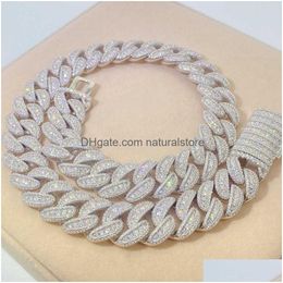 Pendant Necklaces Pass Diamond Tester Cuban Link Necklace For Custom 18Mm Hip Hop Men Jewellery Big Vvs Moissanite Drop Delivery Dhfvy