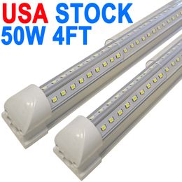 4 foot led shop lights T8 Integrated Tube Light Fixture 50W 48inch 5000 LM LED Under Cabinet Light, for Utility 8Ft Shop Light Ceiling Corded Electric Garage crestech