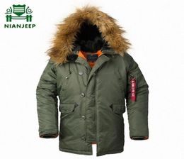 2020 Winter N3B Puffer Jacket Men Long Canada Coat Fur Hood Warm Trench Camouflage Tactical Bomber Army Korean Parka p2Ti3848266