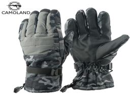 2019 New Winter hikingcamping ski Gloves thicken nonslip camo Men glove waterproof Tactical Use Thermal Mittens1490276