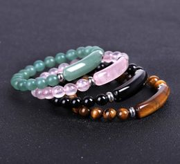 Natural Rose Quartz Agate Crystal Beaded Bracelet Chakra Healing Stone Green Aventurine Tiger Eye Beads for DIY Handmade Jewelry8666519