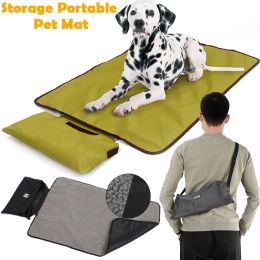 Mats Portable Warm Winter Dog Blanket Mat Waterproof Folding Washable Dog Sleeping Bag with Strap for Dog Travel Camping Accessories