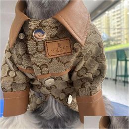 Dog Apparel Winter Jacket Coat Clothing Thicken Designer Leather Warm Coats For Pet Dog Cat Schnauzer Drop Delivery Home Garden Pet Su Dhvlc