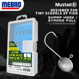 Fishhooks Mebao Bullet Jig head 24 pcs 1g 2g 3g 4g 5g 6g Screw Head Mustad Hook for Soft Lures Fishing Tackle with a fishing box