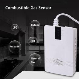 Detector Independent Poisoning Gas Detector Methane Propane CH4 LPG Gas Sensors Fire Alarm Home Security Protection 90V 220V AC EU Plug