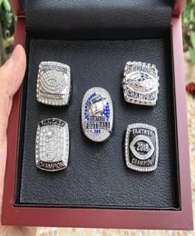 5pcs 2015 2016 2017 2018 2019 Fantasy Football Team Champions Championship Ring with Wooden Box Set Souvenir Men Fan Gift 2020284e4130000