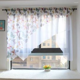 Curtain Fashion Butterfly Livingroom Bedroom Voile Net Sheer Short Kitchen Window Treatments
