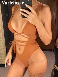 Women's Swimwear Sexy Bandage Wrap Around Tummy Cut Out Deep V Monokini One Piece Swimsuit Women Swimwear Female Bather Bathing Suit Swim V1037 T240227