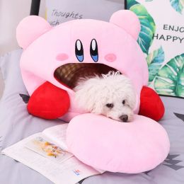 Mats New Puppy pink Cat Dog Soft Warm Nest Kennel Bed Cute Plush Small Pet House Sleeping Mat Products Cozy Beds