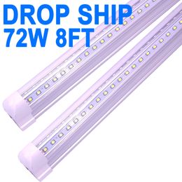 8 foot led shop lights 72W 96inch 7200 LM LED Under Cabinet Light, T8 Integrated Tube Lights Fixture Utility 8Ft Shop Light Ceiling Corded Electric Garages crestech