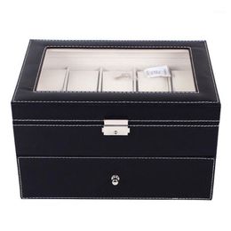 20 Grids PU Leather Watch Box Case Professional Holder Organiser for Clock Watches Jewellery Storage Boxes Case Display1276y