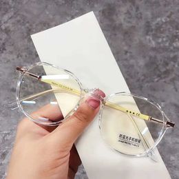 Eyeglass Frame Transparent Computer Glasses Frame Women And Men Anti Blue Light Round Glasses Blackout Glasses Optical Glasses Lenses