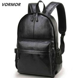 Backpack Style Bag Vormor Brand Men Leather School Fashion Waterproof Travel Casual Book Male 1209246n