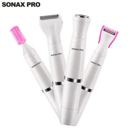 Epilators SONAX PRO 4 in 1 Multifunction Electric Epilator Lady Shaver Eyebrow Private Painless Hair Removal USB Recharge Shaving Machine