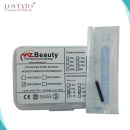 Needles New 0.18mm Diameter 12 Pin Microblading Needles Blades Tebori Pontas Flexy eyebrow Tattoo Agulhas Agulha Supplies 12Flat Needles