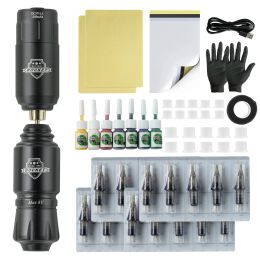 Kits Wireless Tattoo Kit Complete Mini Rocket Machine Battery Cartridge Needles Power Supply Inks Rotary Tattoo Pen Set