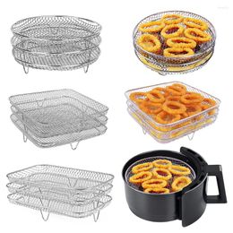 Double Boilers Air Fryer Three Stackable Dehydrator Racks 304 Stainless Steel Basket Tray Accessories With Most