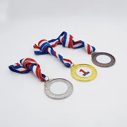 Jewellery Pouches 6pcs/lot Sublimation Medals Blank Zinc Alloy Race Gold Award Medal Custom Sports Metal Double Sides Printing