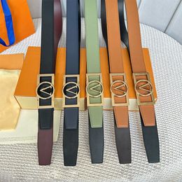 Reversible Designer Belt Womens Classic Belts width 3.5CM Genuine Leather Smooth Buckle Gold 5 Colour High Quality Both Sides Available