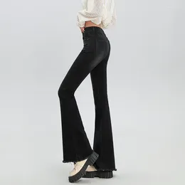 Women's Jeans Bootcut Women Versatile High-waisted Slimming Stretch Trousers