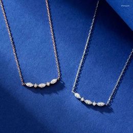 Chains YM2024 Diamonds 0.25ct Nature White Necklace Solid 18K Gold For Women Fine Holidays' Presents