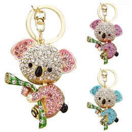 Keychains Cute Rhinestone Inlaid Koala Pendant Keychain Car Key Ring Holder Bag Charm Lovely Hanging Decoration Jewellery Gift Fashion