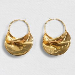 Irregular Metal Basket Large Hoop Earrings For Women Big White Enamel Statement Huggie Earrings Nickel whole Bijoux2416