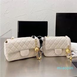 Lambskin Quilted Mini Pearl Crush Gold Ball Rectangular Flap Bags Matelasse Chain Crossbody Shoulder Vanit Large Capacity Outdoodr233b