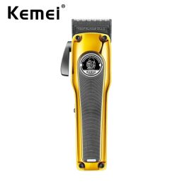 Trimmers Kemei Barber Hair Clipper Brushless Motor DLC Fade Blade Hair Trimmer Rechargeable Cordless Electric Taper Hair Cutting Machine