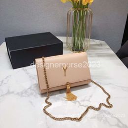 Ysles Ysaint Letter Katee Cow Tassel Makeup Bag Flip Chain Bar Evening Caviar Leather Sunset Wallet Fashion Diagonal 2023 Shoulder Lady Top Girl Purse Wallet X0p1