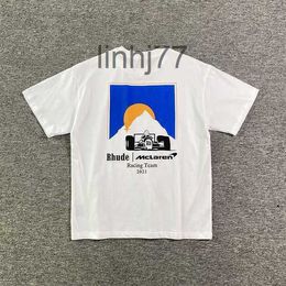 Men's T-shirts Rhude x Mclaren Shirt Men Women 1 High Quality Car Pattern Printing Tops Tee Clothing Harajuku 11byblAZS5