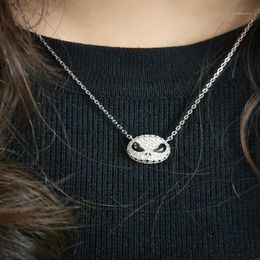Hanreshe Nightmare before Christmas Skull Necklace Pendant Chain Punk Crystal Jewelry Pumpkin Jack Enamel Black Necklace1271B