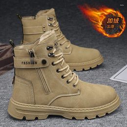 Boots Winter British High Top Men Military Combat Comfortable Ankle Korean Casual Shoe Lace Up Outdoor Good Quality Shoes