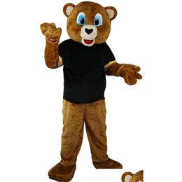 Mascot P Brown Bear Costume Cute Unisex Animal Cartoon Character Adt Party Halloween Drop Delivery Apparel Costumes Dhxsp