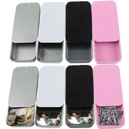 Bottles 24pcs 16/50/90ml EmptyMatte Sliding PushPull Tin Box Portable U Disk Chewing Gum Metal Box Small Home Ointment Storage Box