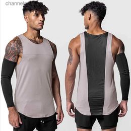 Men's Tank Tops US SIZE Mens Summer Gym Quick Dry Workout Tank Top Sleeveless Shirt Sportswear Fitness Clothing Bodybuilding Casual Vest T240227