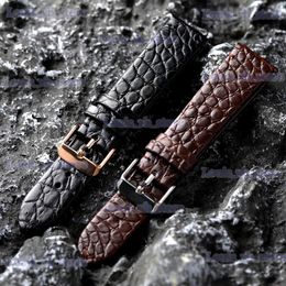 Watch Bands Handmade American Crocodile Leather Strap Ultra Thin 18 19 20 21 22MM Black Brown Men Genuine Leather Bracelet Quick Release T240227