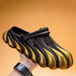 Slippers Summer Sneaker Men Thick Bottom Platform Slides Soft EVA Hollow Sandals Casual Beach Shoes