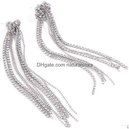 Other Verdusa Womens Sparkly Rhinestone Long Fringe Dangle Earrings Drop Delivery Jewellery Necklaces Pendants Dhh10