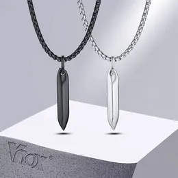 Pendant Necklaces Vnox Simple Nail For Men Boys Anti Allergy Stainless Steel Three-dimensional Geometric Collar Gifts Him