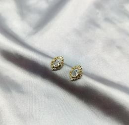 Stud Earrings Mini Dainty Small Zircon Gold Plated Korean Fashion Jewellery For Women Teens Wedding Gift Girl Kids6491492