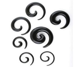 Ear tunnel P31 100pcs mix 8 size black acrylic body Jewellery spiral ear taper ear plug8474133