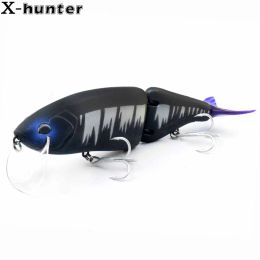 Lures 16.5cm 59g Hard Floating Jointed Swimbait Fishing Lures Metal Link Wobbler Pesca 2 Segments Soft tail Crank Bait For Bass Tackle