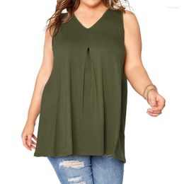 Women's Tanks Women Relaxed-Fit Swing Tunic Top Solid Color V Neck Sleeveless Lightweight Flowy Tank Summer