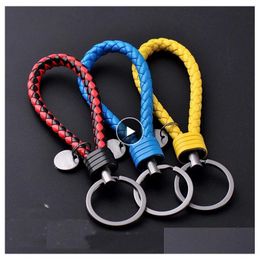 Jewellery New Jewellery Creative Pu Leather Braided Rope Keychain Car Key Ring For Women Men Fashion Holder Accessories Drop Delivery Baby Dhqkj