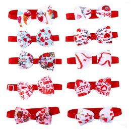 Dog Collars 10 Pcs Adjustable Pet Bow Tie Handmade Decorative Accessories Ribbon Collar