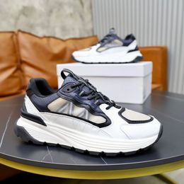 Top Luxury Anti-slip Lite Runner Low Top Trainers Shoes City Walk Comfortable Leather & Water-resistant Fabric Sports Platform Sole Casual Walking EU38-46